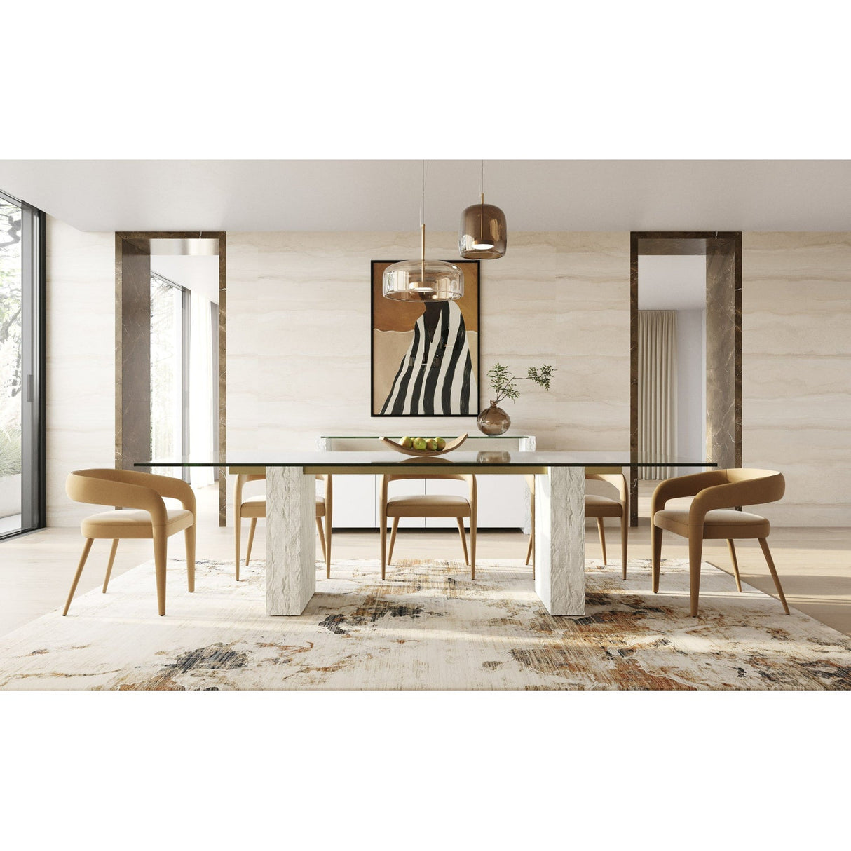 White Fiberglass Dining Table | OROA Modern Ashley