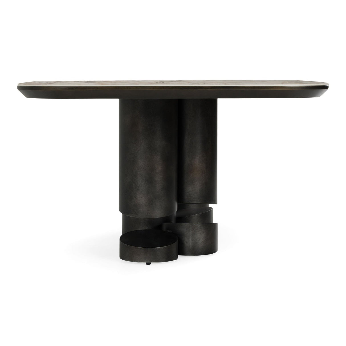 Modern European furniture - Gray Brass Oval Dining Table - www.oroa.com
