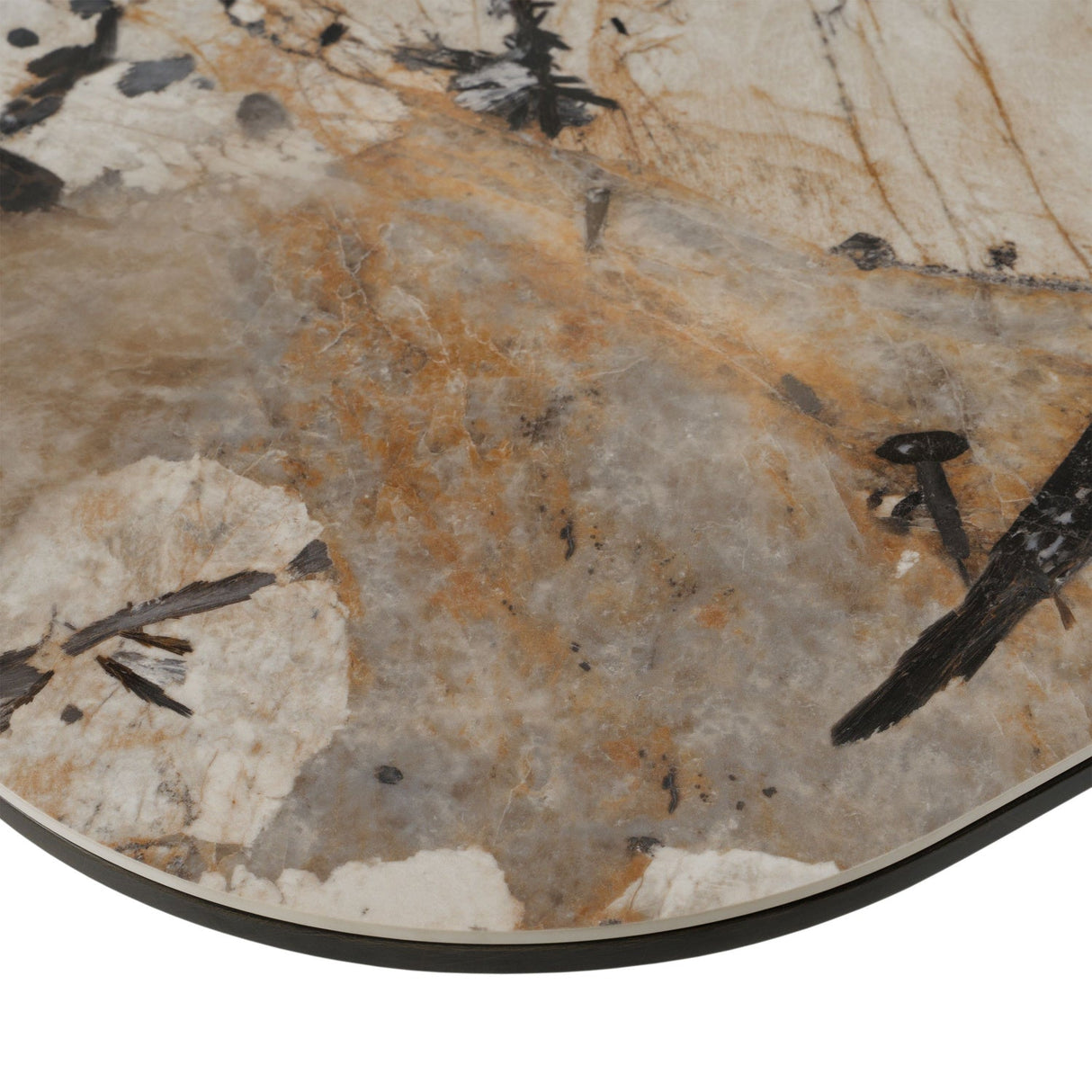 Modern European furniture - Gray Brass Oval Dining Table - www.oroa.com
