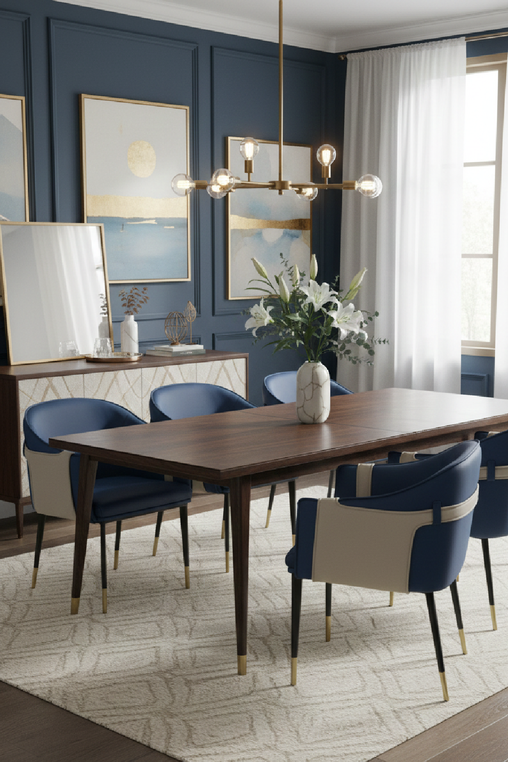 Blue Vegan Leather Dining Chair | Oroa.com