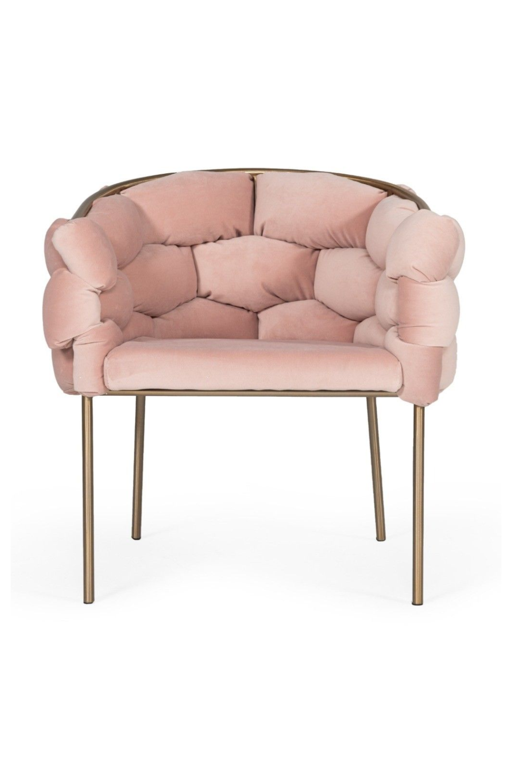 Hexagonal-Padded Pink Velvet Dining Chair | OROA Modern Debra | Oroa.com
