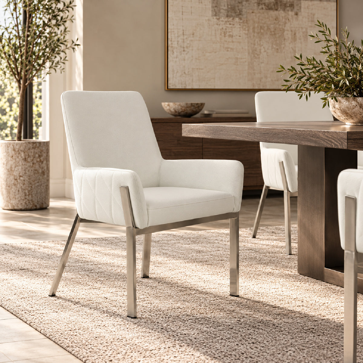 Modern European furniture - Bonded Leather Dining Armchair - www.oroa.com