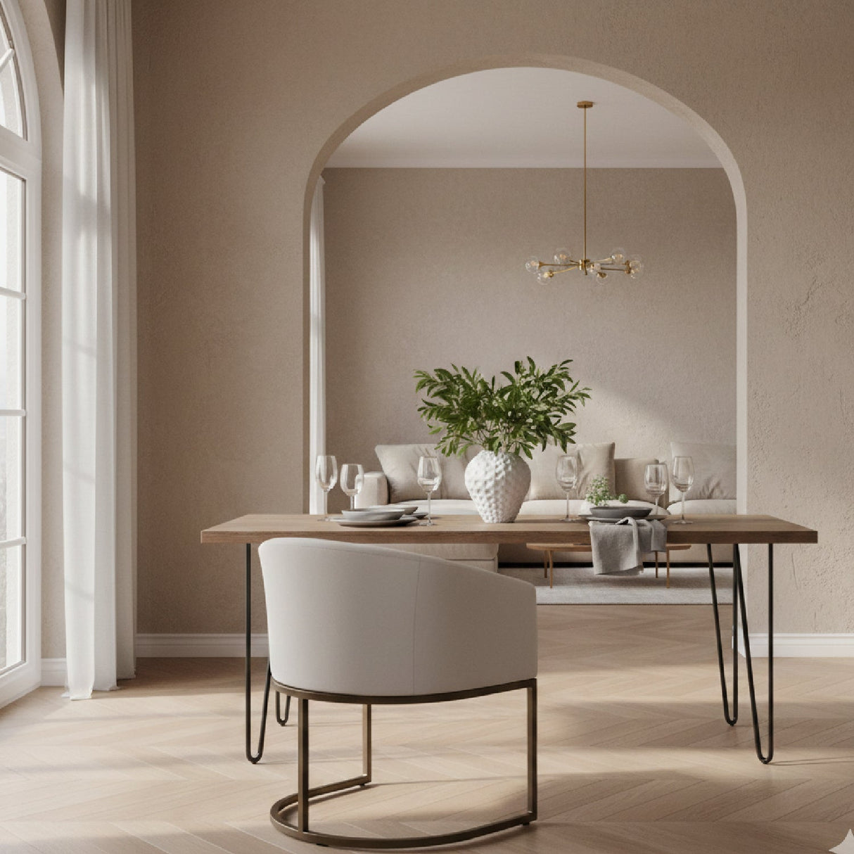 Cantilevered Curved-Back Dining Chair – Elisa – alternate view 12