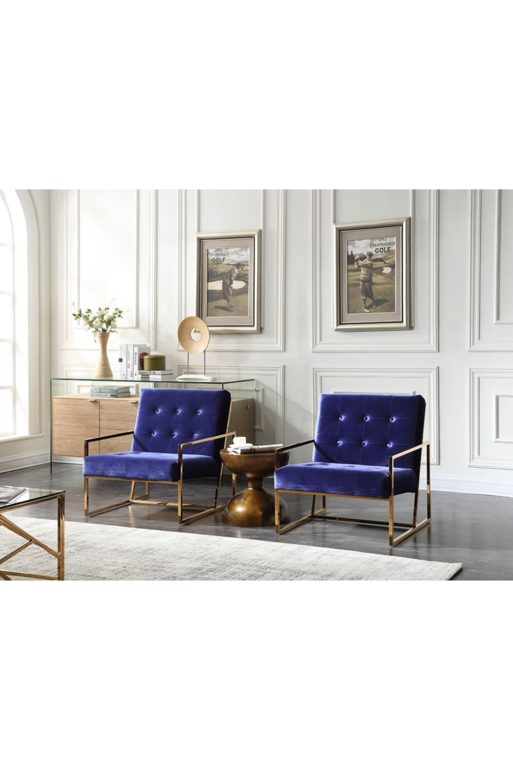 Blue Tufted Accent Chair | OROA Modern Samara | Oroa.com