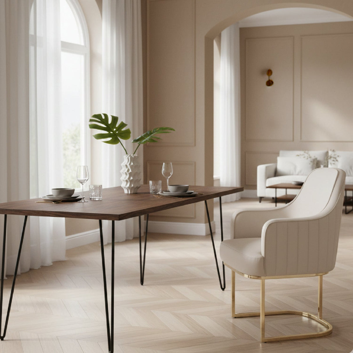 Gray Sloped-Back Dining Chair – Tyler – angled view