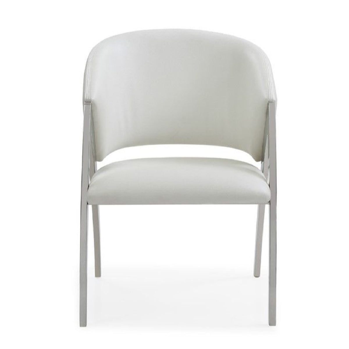 White Leatherette Accent Chair | OROA Modern Rabia