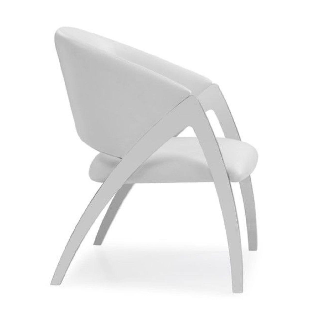 White Leatherette Accent Chair | OROA Modern Rabia
