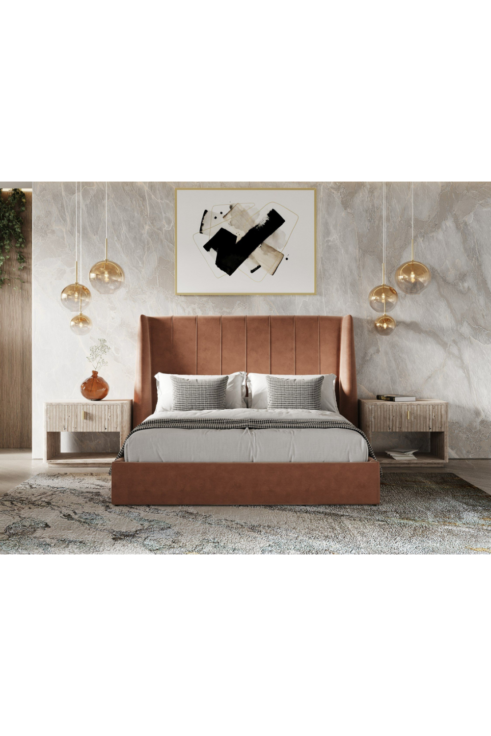 Orange Upholstered Bed | OROA Modern Roma | Oroa.com