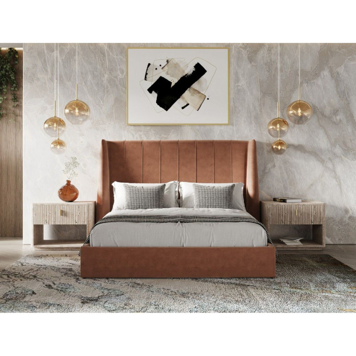 Orange Upholstered Bed | OROA Modern Roma | Oroa.com