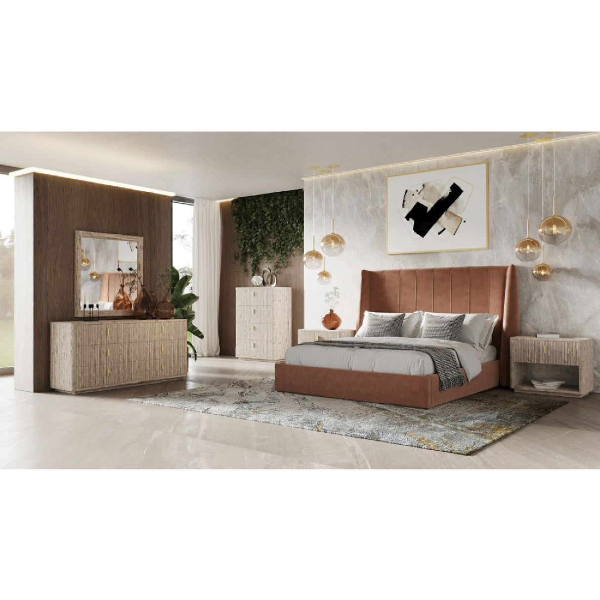 Orange Upholstered Bed | OROA Modern Roma | Oroa.com