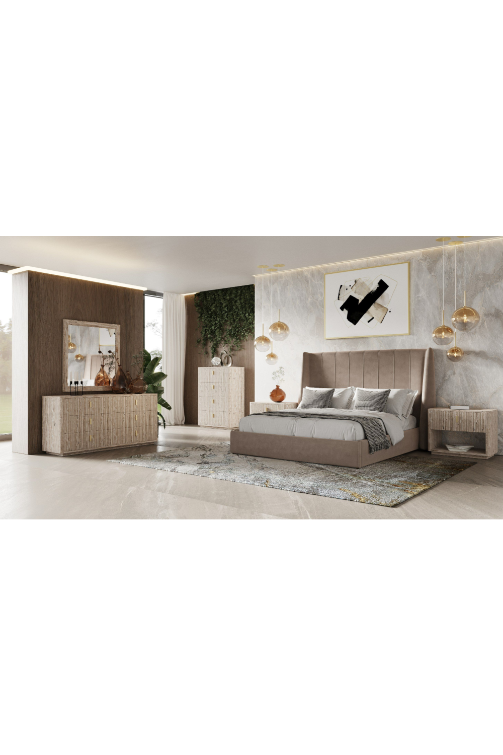 Taupe Microfiber Bed | OROA Modern Roma | Oroa.com