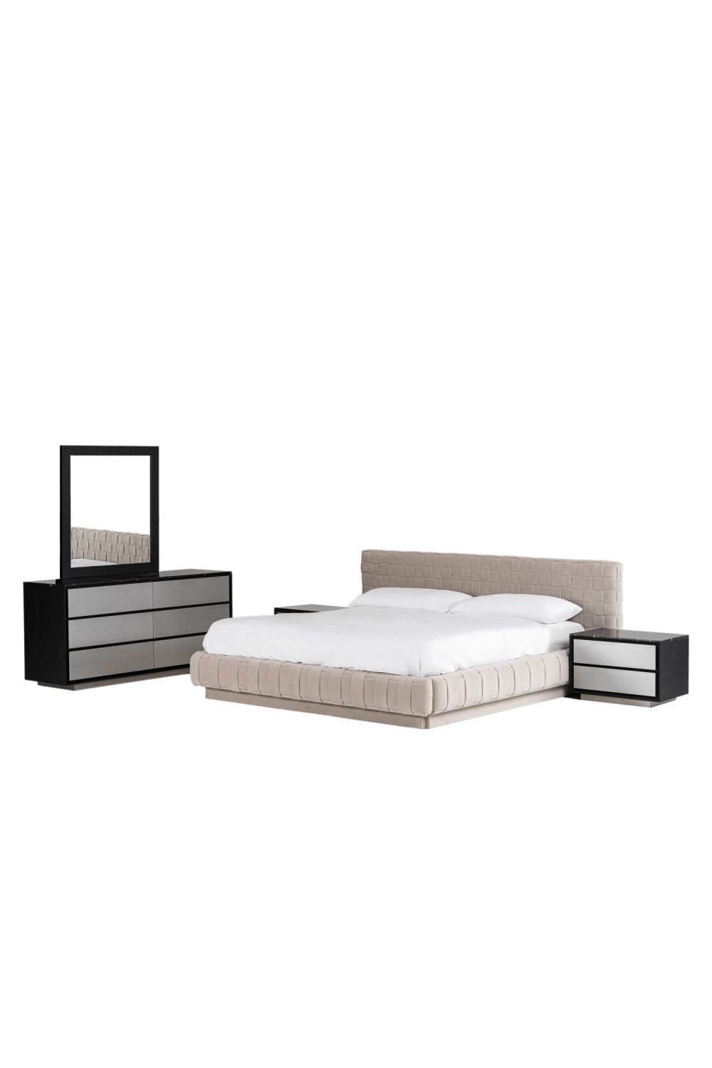 Gray Velvet Bed | Oroa.com