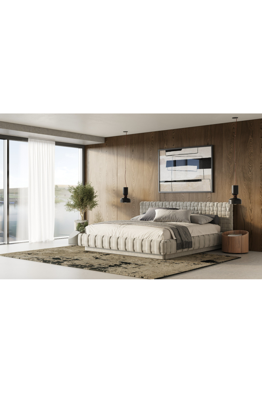 Gray Velvet Bed | OROA Modern Concord | Oroa.com