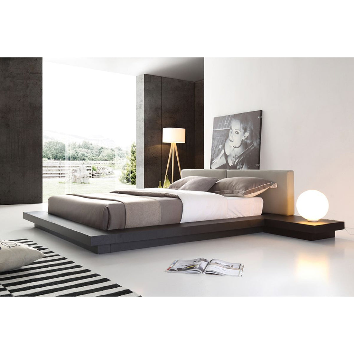 Wenge Gray Platform Bed | OROA Modern Opal