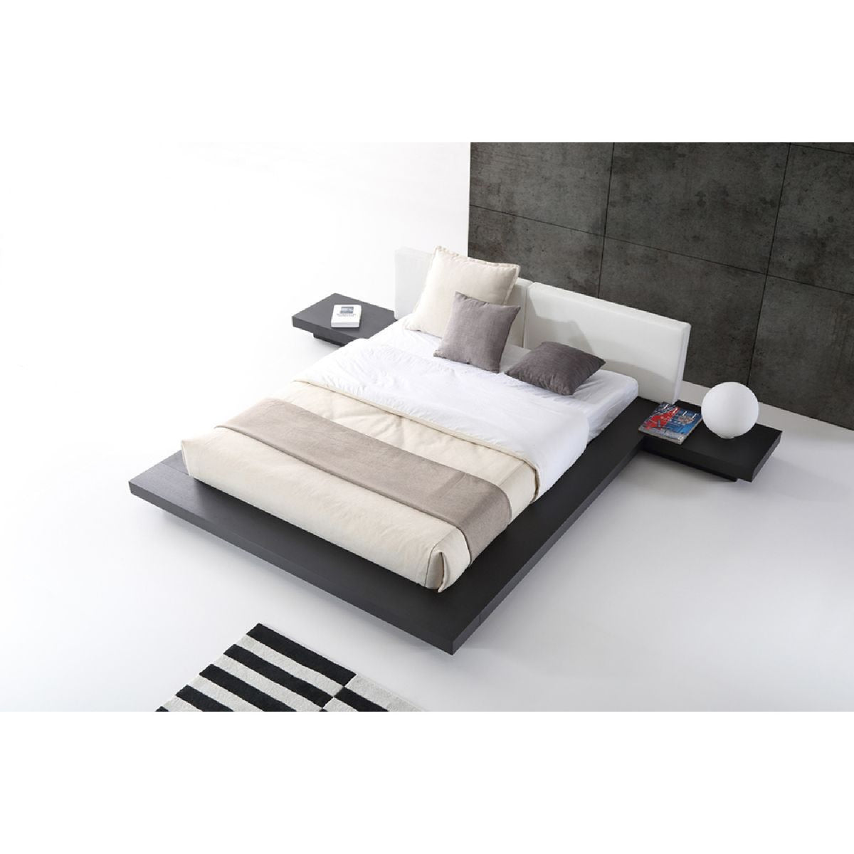 Wenge White Platform King Bed | OROA Modern Opal