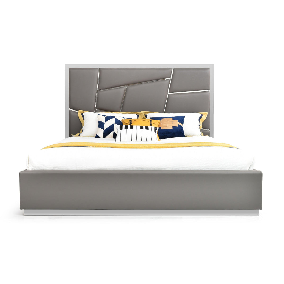 Gray Bonded Leather Bed | OROA Modern Chrysler