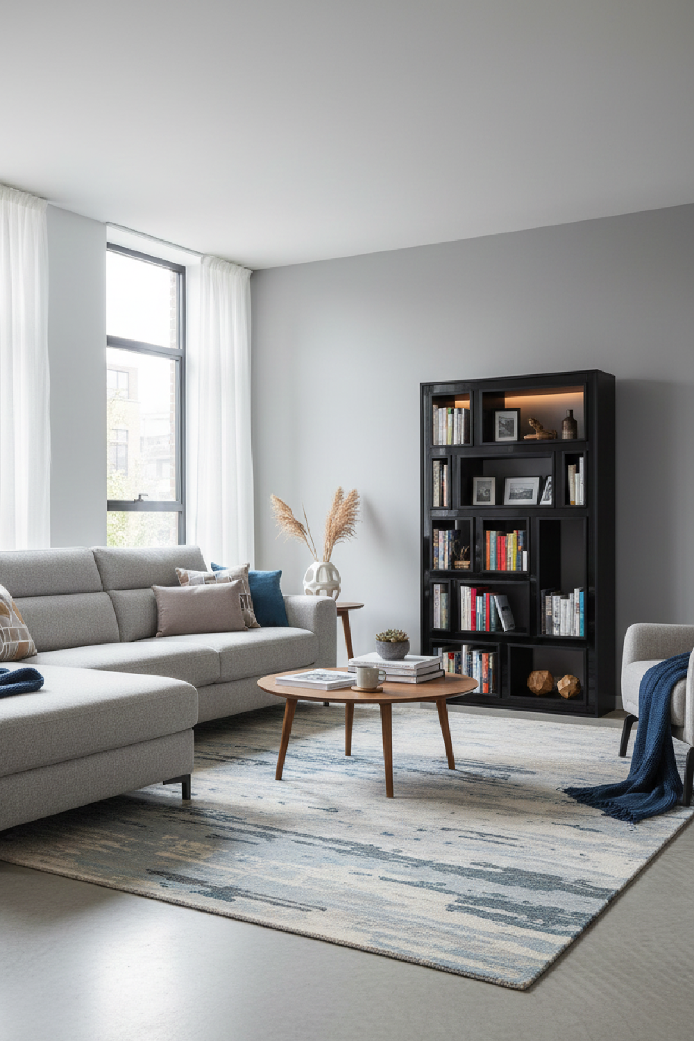 Black Glass Staggered Bookshelf | Oroa.com