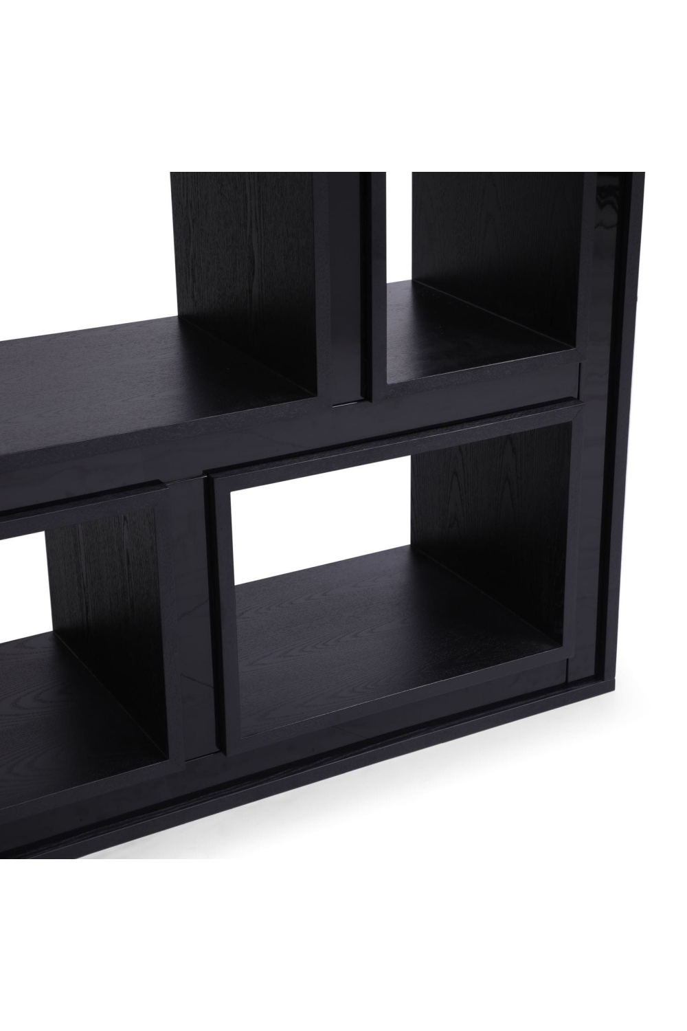 Black Glass Staggered Bookshelf | OROA Modern Suffolk | Oroa.com