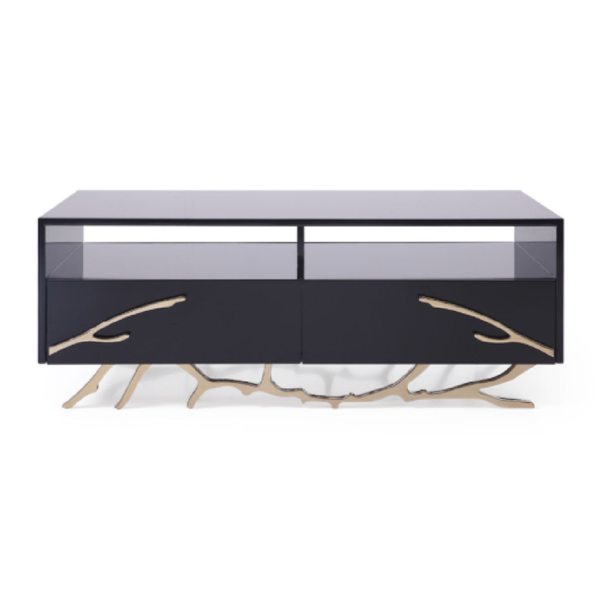 Black & Gold Storage Coffee Table | OROA Modern Legend