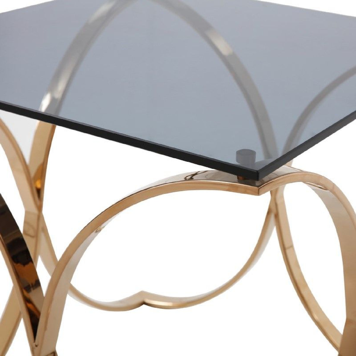 Smoked Glass & Rosegold End Table | OROA Modern Reklaw