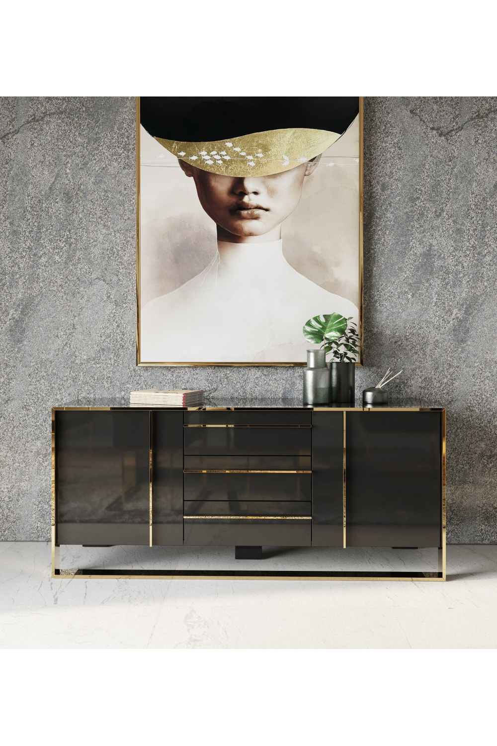 Black Gloss Sideboard | OROA Modern Cartier | Oroa.com