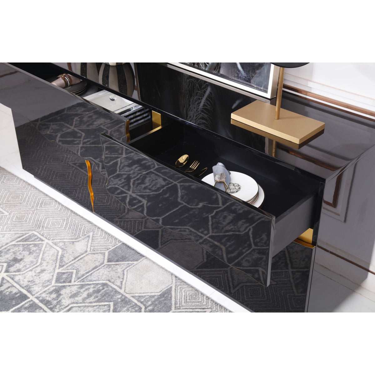 Metallic Accent Sideboard | OROA Modern Aspen