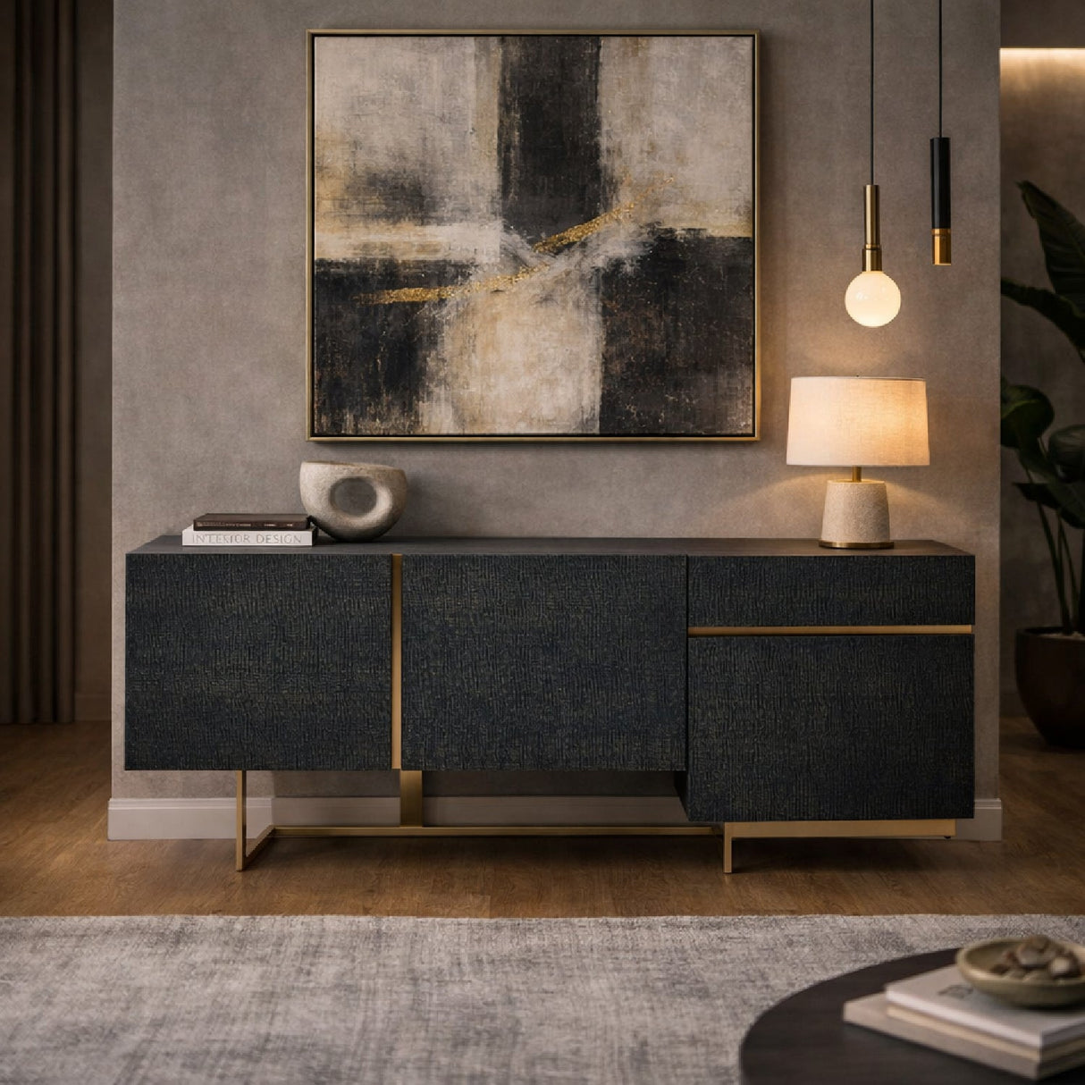 Black Ash Sideboard – Tasha – angled view