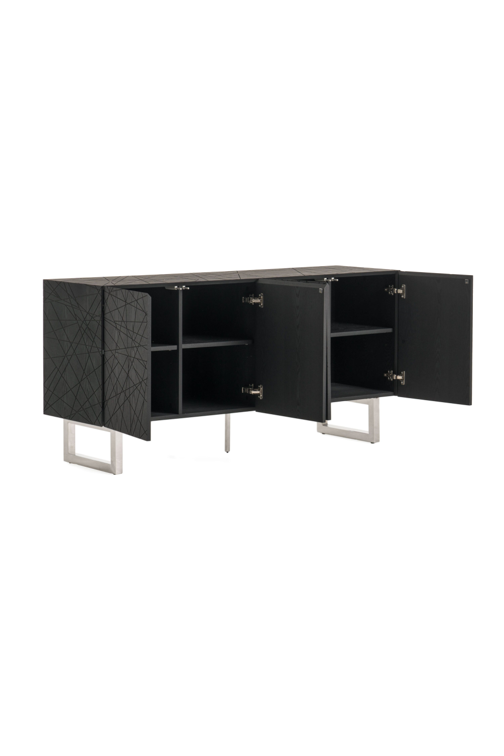 Black Ash 4-Door Sideboard | Oroa.com