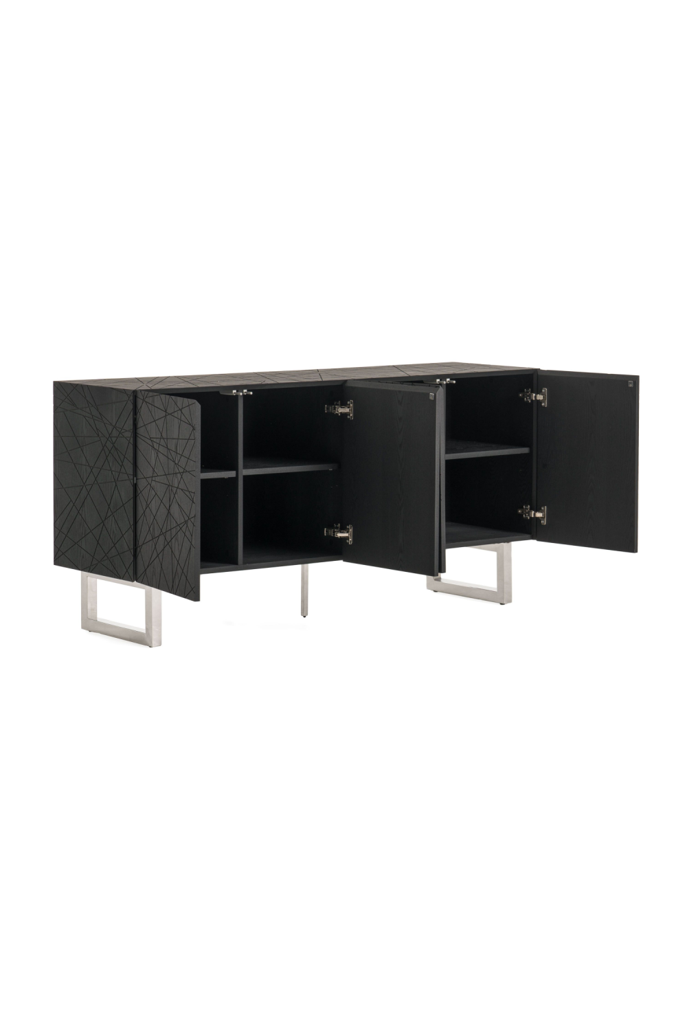 Black Ash 4-Door Sideboard | Oroa.com