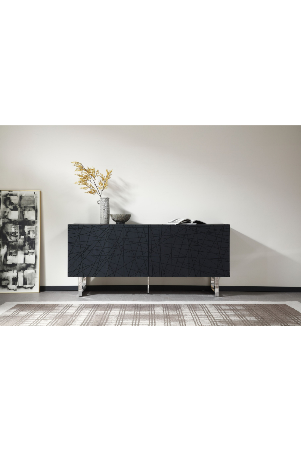 Black Ash 4-Door Sideboard | Oroa.com