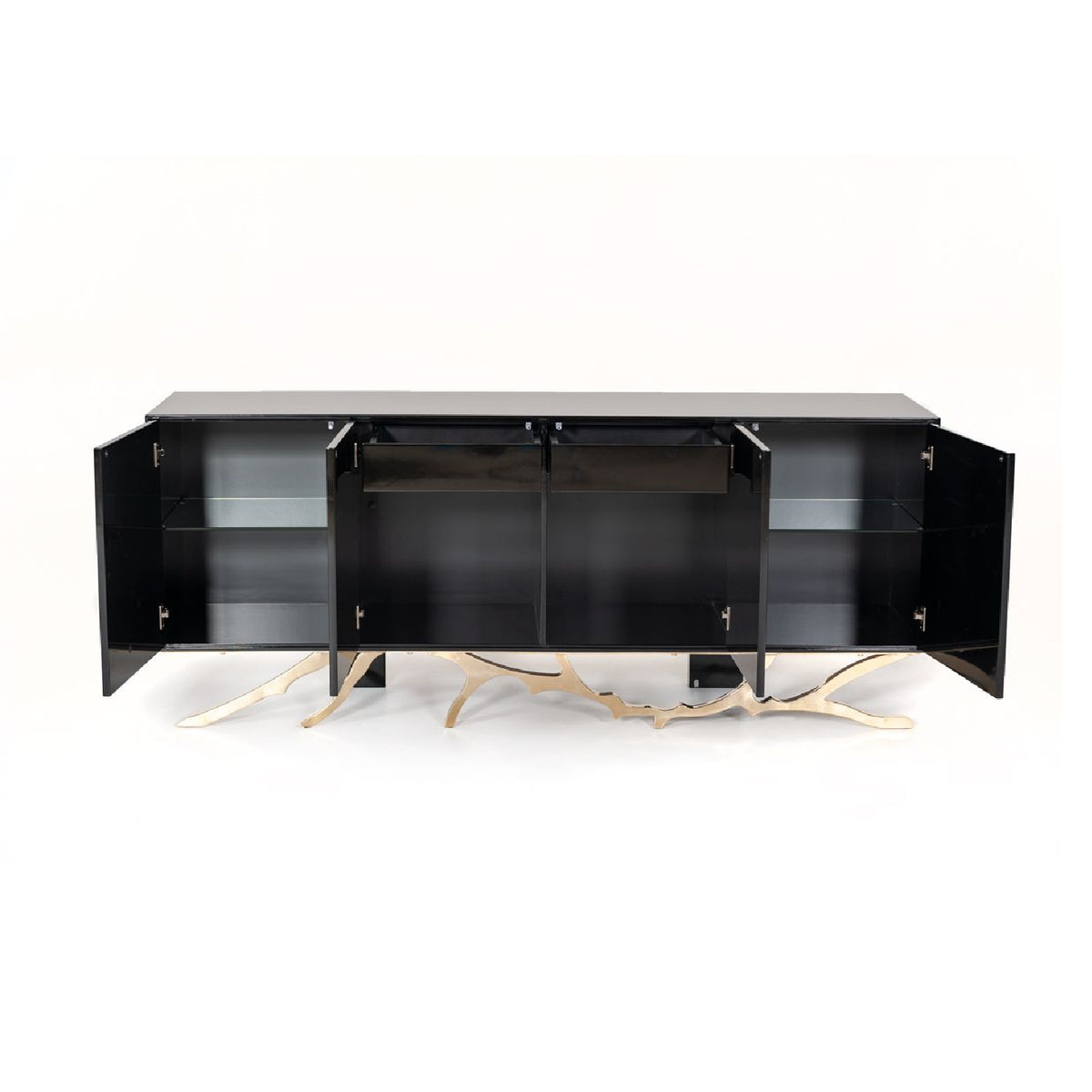 Black Finish 4-Door Sideboard | OROA Modern Legend