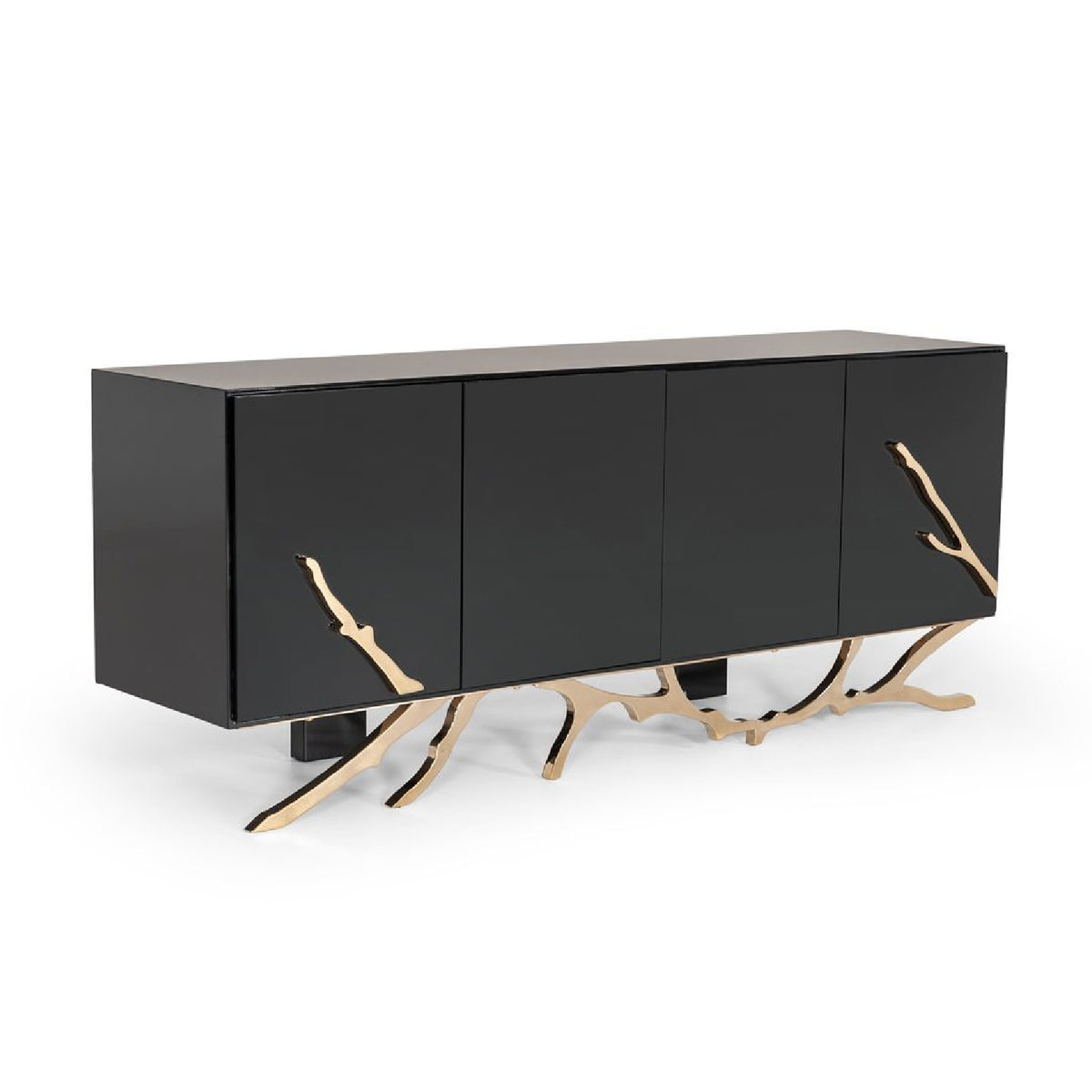 Black Finish 4-Door Sideboard | OROA Modern Legend