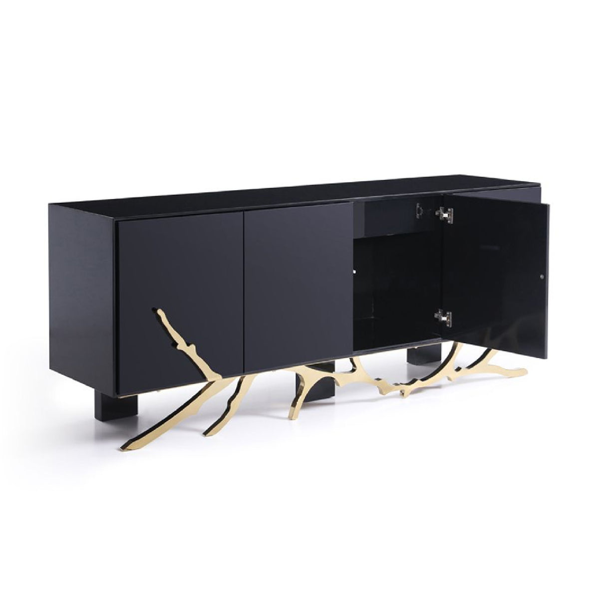 Black Finish 4-Door Sideboard | OROA Modern Legend