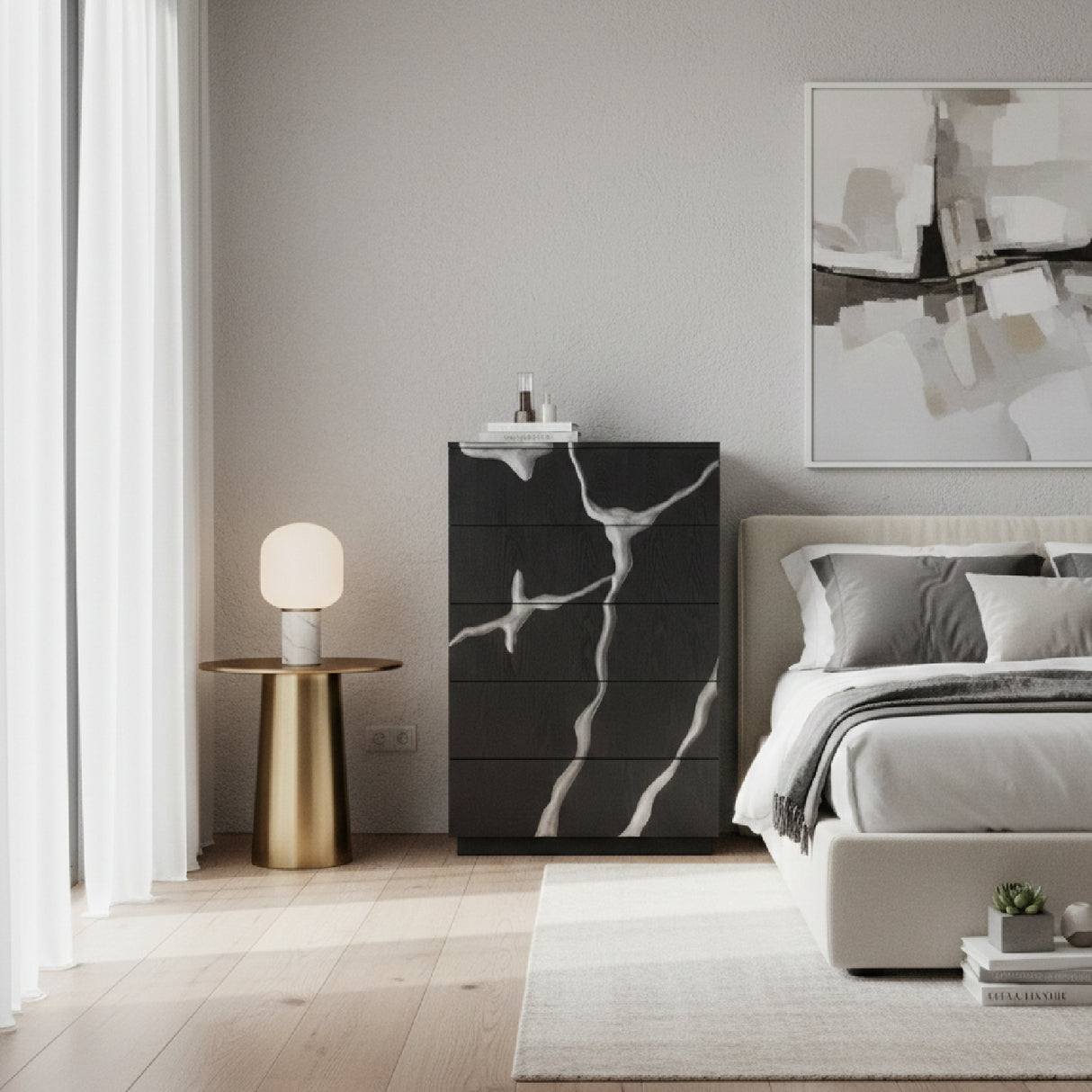 Matte Brown 5-Drawer Chest | Oroa.com