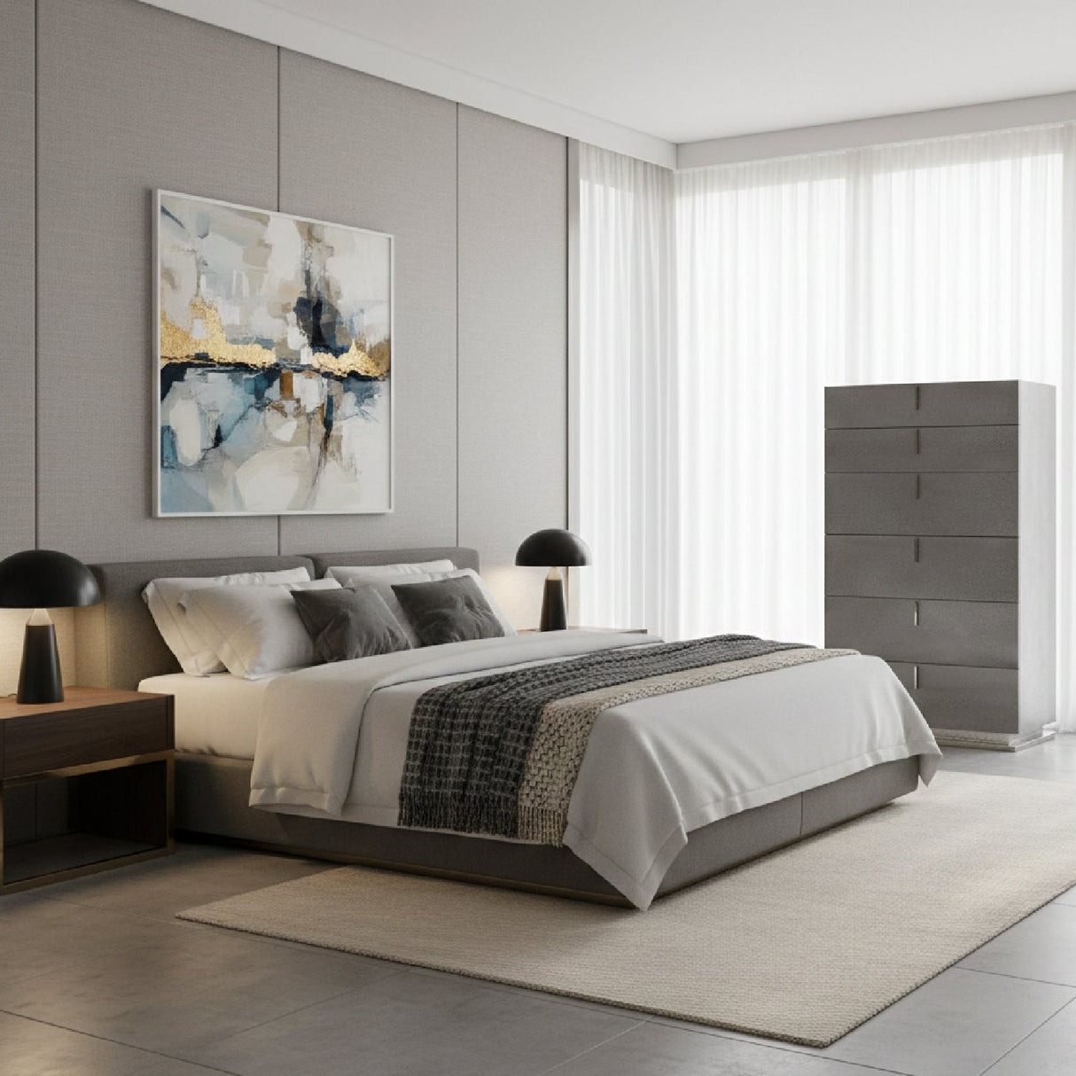Gray Crackle 6-Drawer Chest | OROA Modern Buckley | Oroa.com