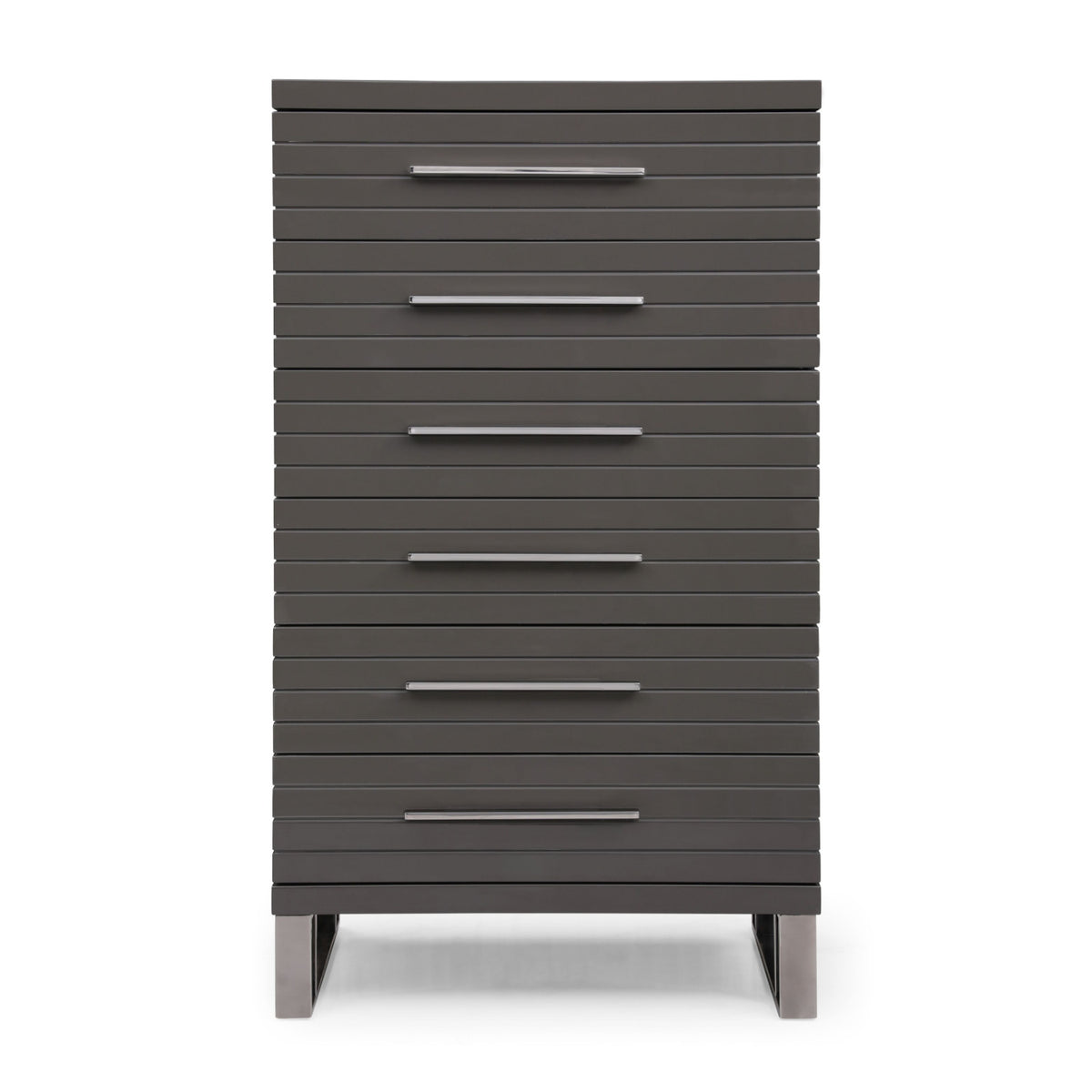 Gray Slatted 6-Drawer Chest by OROA Modern Splendor