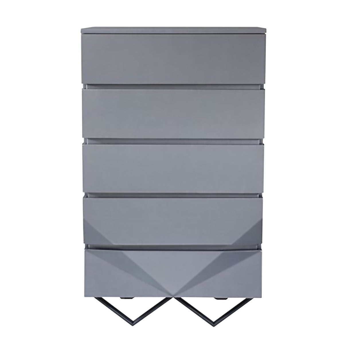 5-Drawer Matte Gray Chest | OROA Modern Duke