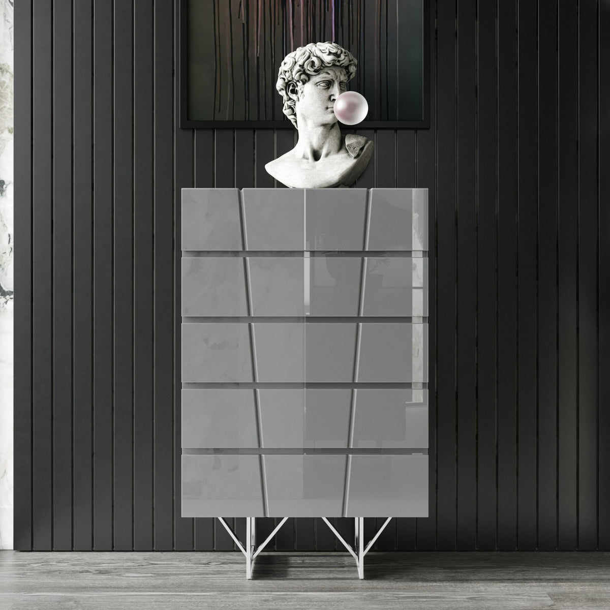 Gray 5-Drawer Chest | OROA Modern Chrysler