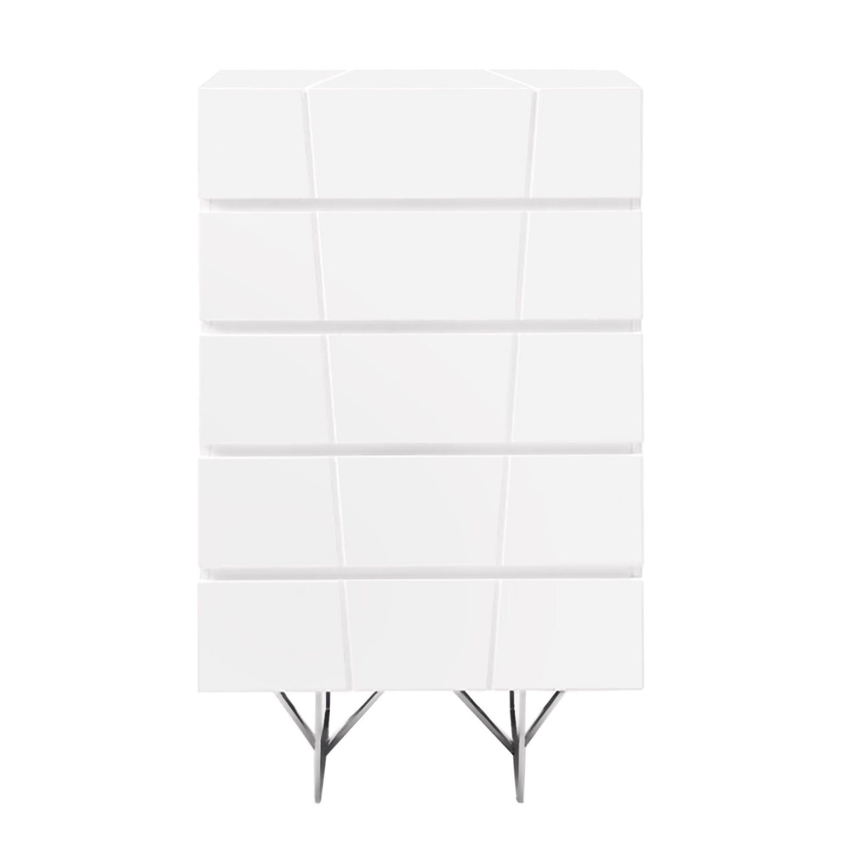 White Gloss 5-Drawer Chest | OROA Modern Chrysler