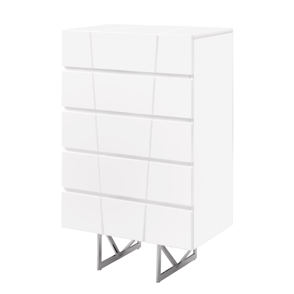 White Gloss 5-Drawer Chest | OROA Modern Chrysler