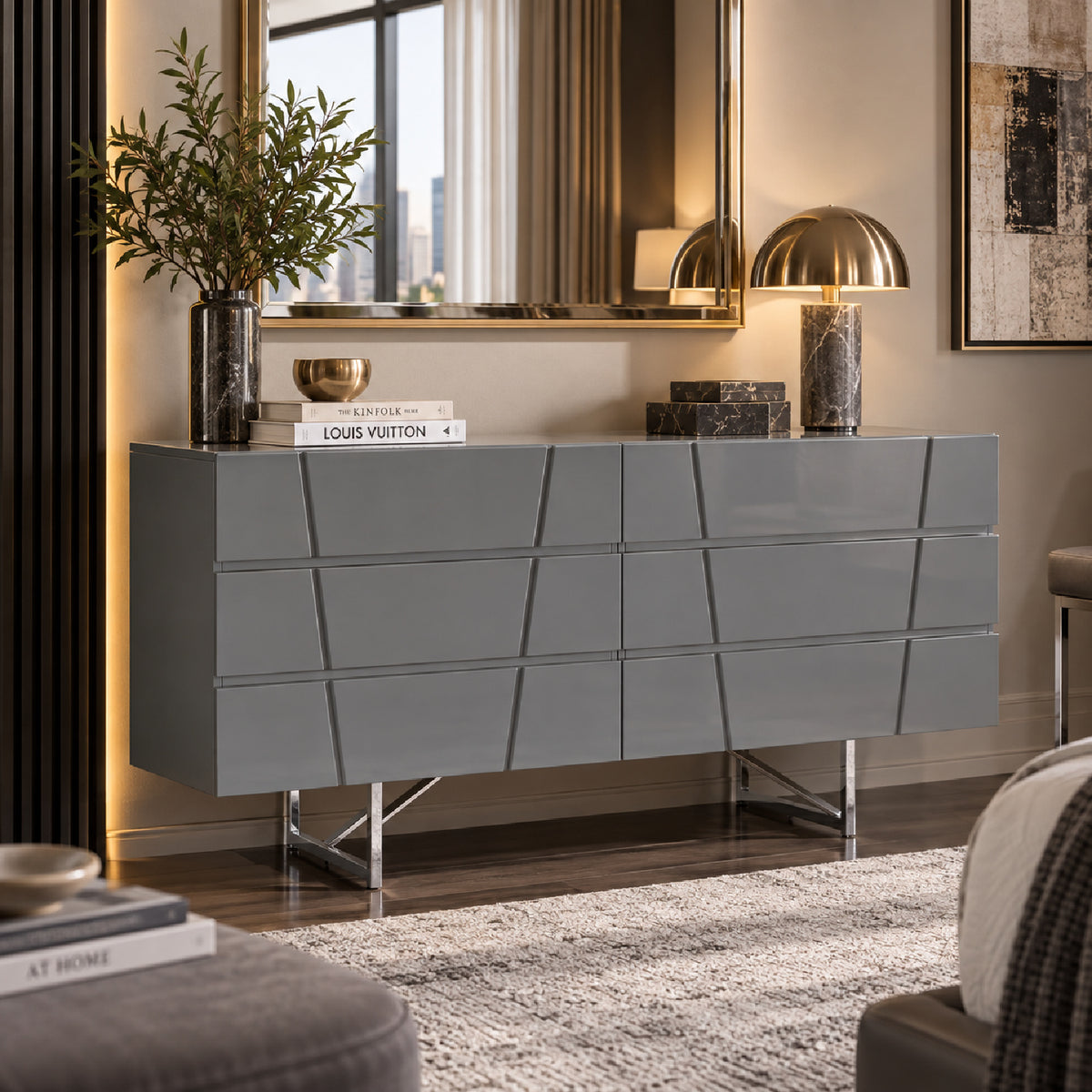 Gray 6-Drawer Dresser | OROA Modern Chrysler