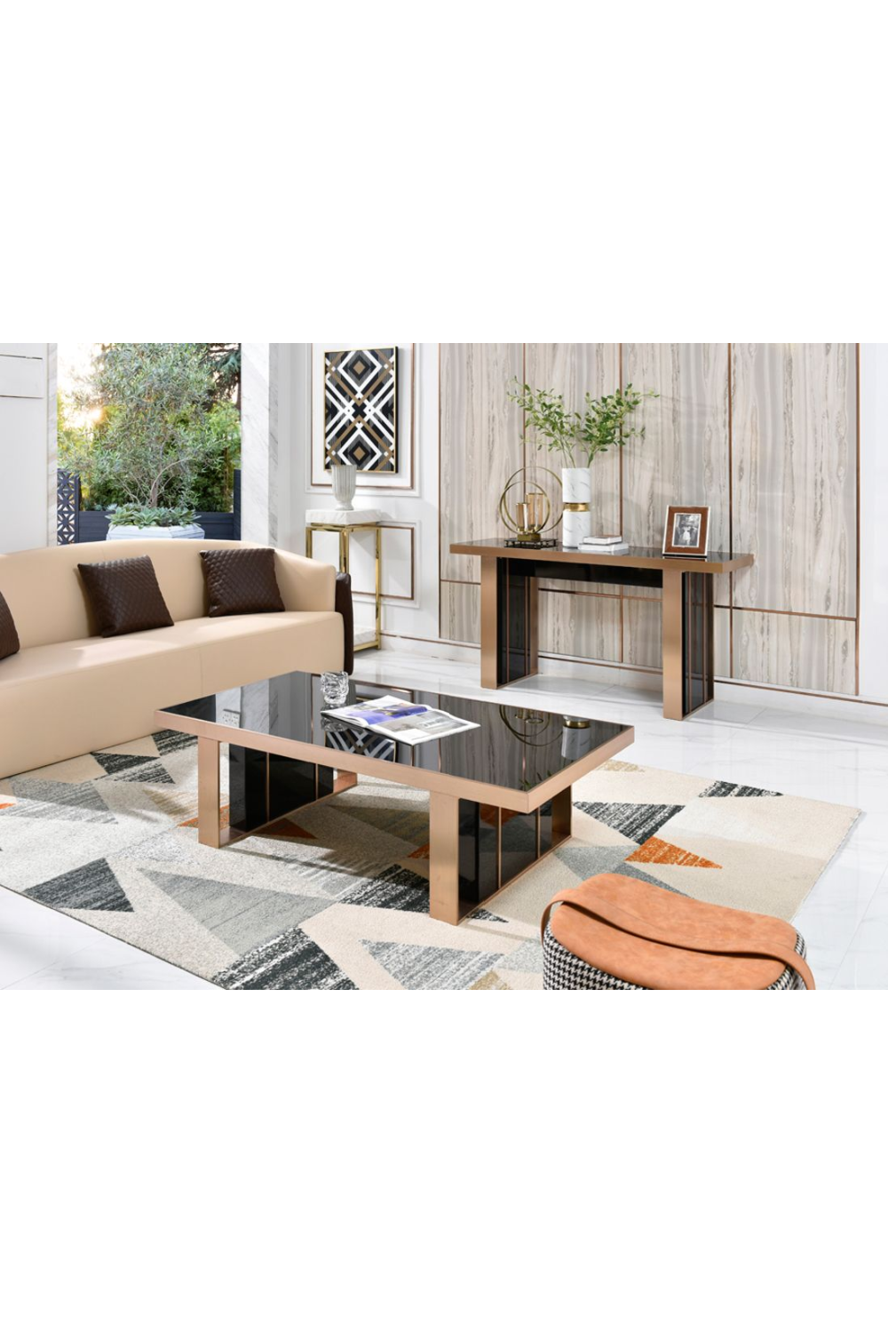 Black Glass Console Table | OROA Modern Cartier | Oroa.com