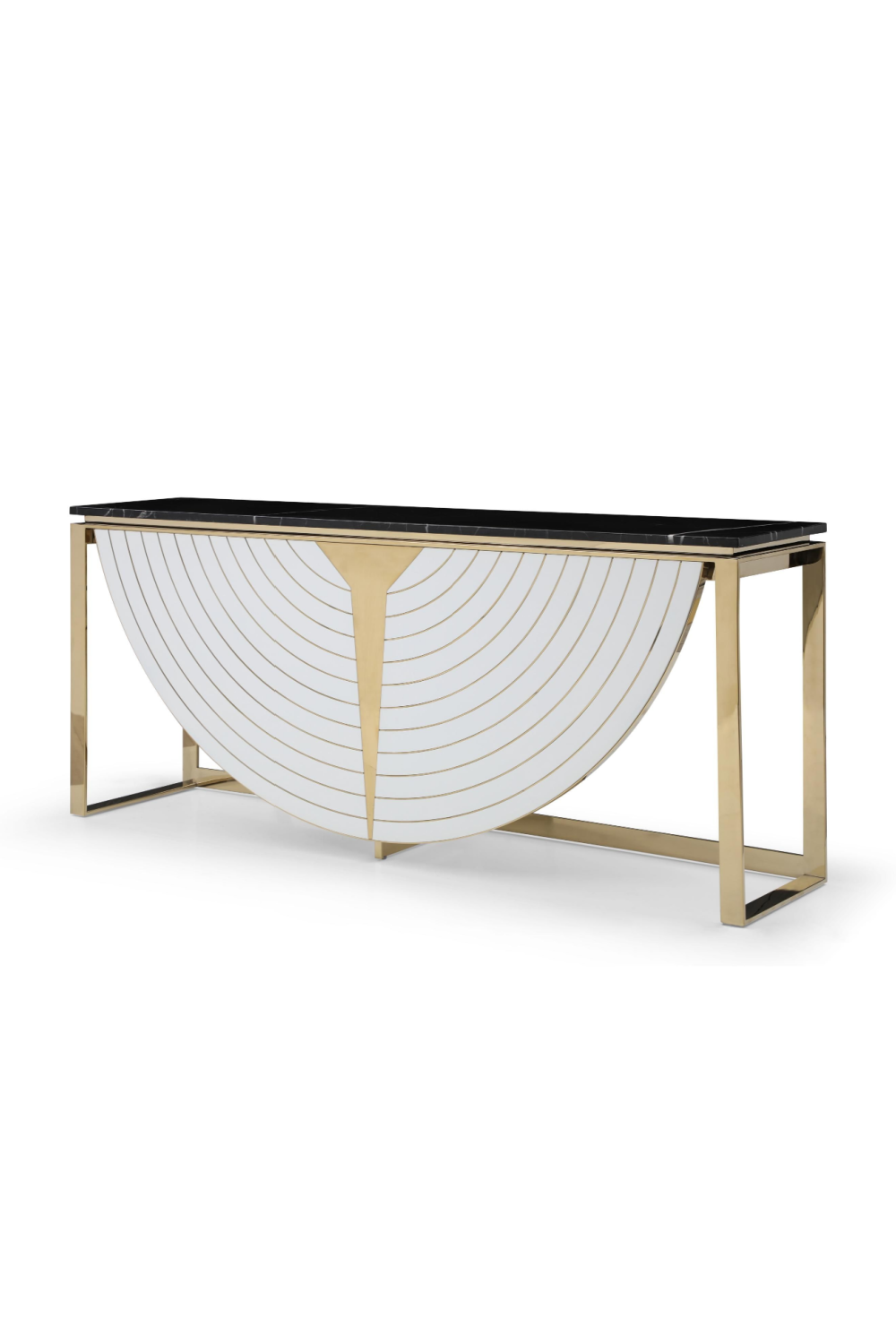 Gold-Framed Black Marble Console | Oroa.com