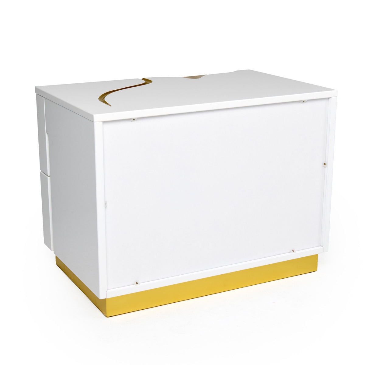 White & Gold 2-Drawer Nightstand | OROA Modern Aspen