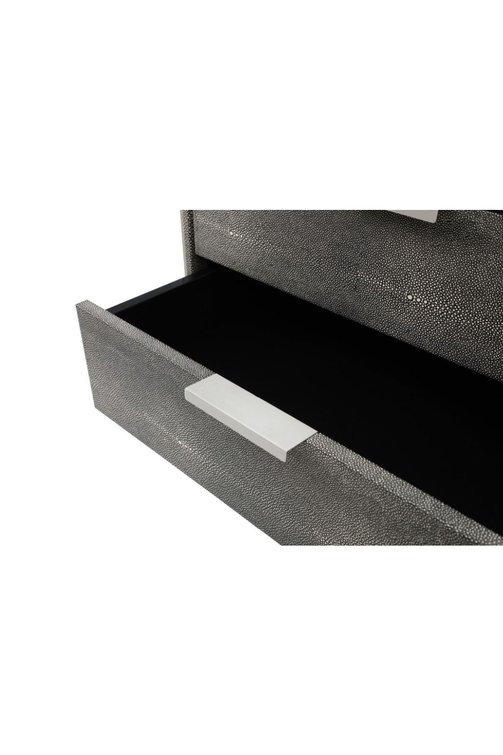 Dark Shagreen 3-Drawer Nightstand | OROA Modern Dynasty | Oroa.com