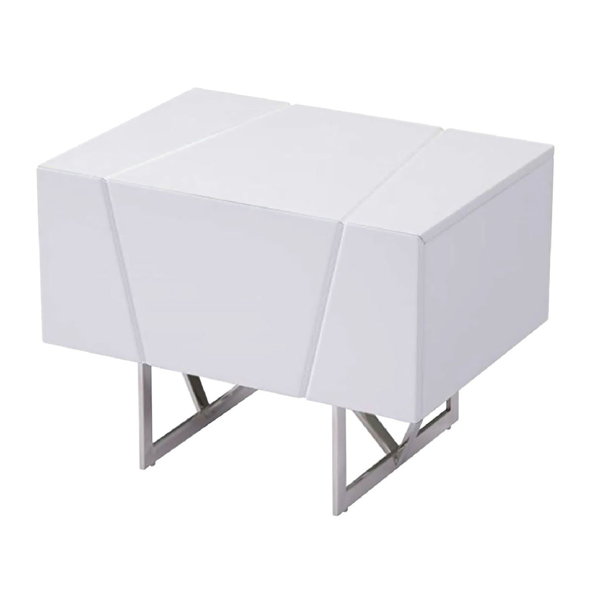 White Gloss 2-Drawer Nightstand | OROA Modern Chrysler