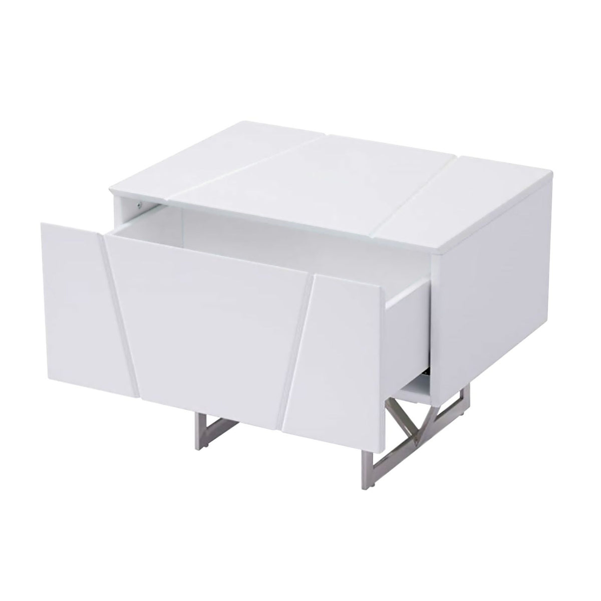 White Gloss 2-Drawer Nightstand | OROA Modern Chrysler