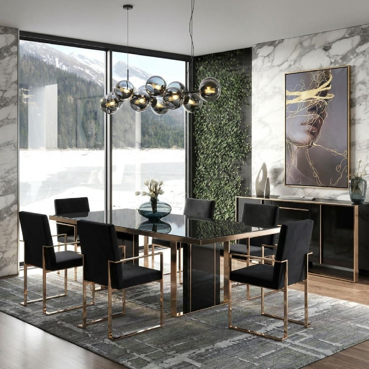Black Gloss Dining Table – Cartier – alternate view 9