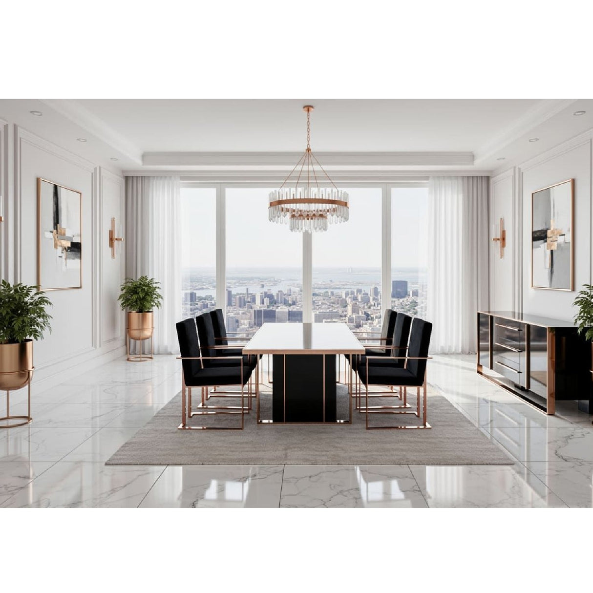 Black Gloss Dining Table – Cartier – alternate view 10