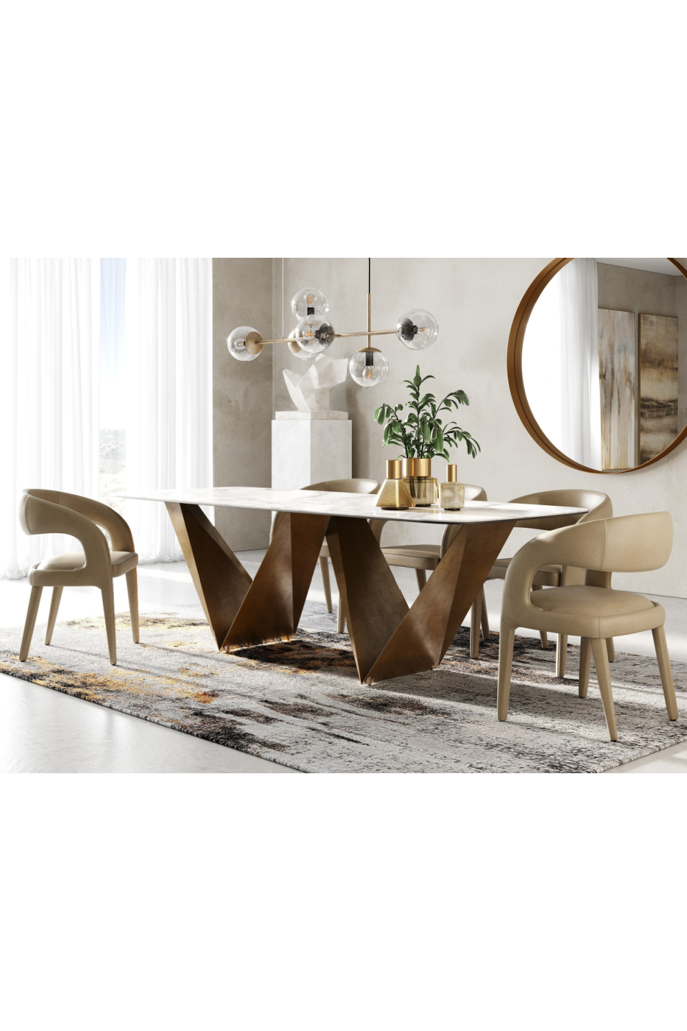 White Ceramic Dining Table | Oroa.com